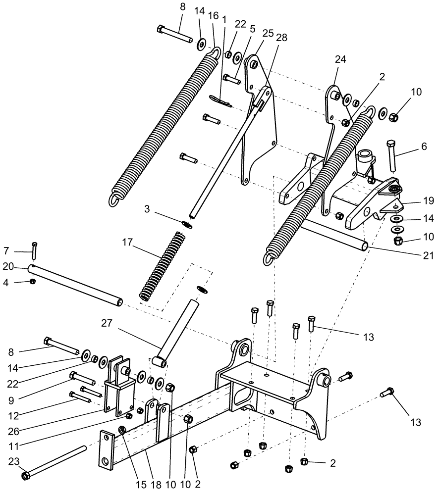 Схема запчастей Case IH 1220 - (39.100.04) - MARKER HINGE ASSEMBLY - MOUNTED STACKER (39) - FRAMES AND BALLASTING
