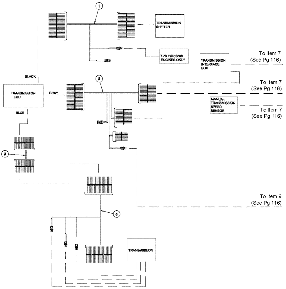 Схема запчастей Case IH 4300 - (08-001[01]) - MAIN ELECTRICAL HARNESSES (06) - ELECTRICAL