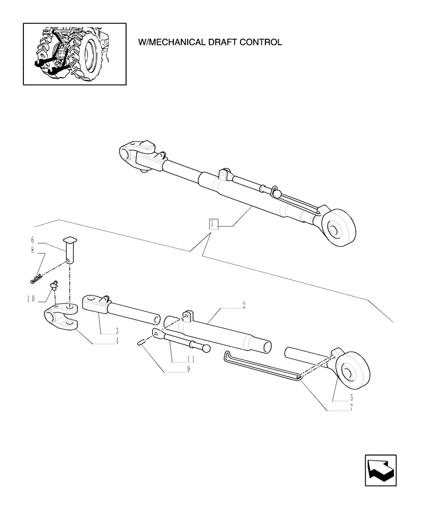 Схема запчастей Case IH MXU135 - (1.89.6/03A) - (VAR.916) IMPLEMENT LINKAGE DEVICE WITH TELESCOPIC ARMS - THIRD-POINT TOP LINK (09) - IMPLEMENT LIFT