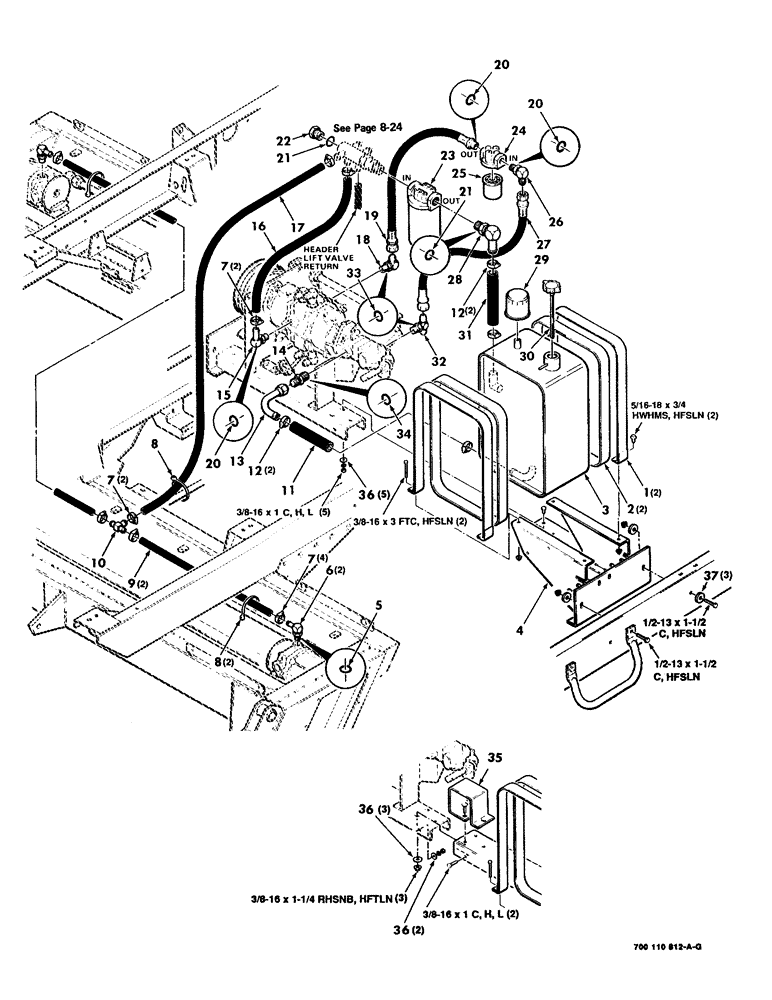 Схема запчастей Case IH 8830 - (8-02) - HYDRAULIC RESERVOIR ASSEMBLY (08) - HYDRAULICS