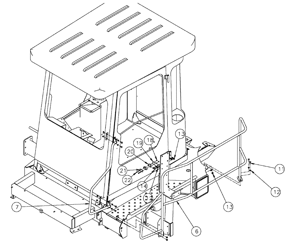 Схема запчастей Case IH SPX3200 - (04-008) - HANDRAIL GROUP, LH Suspension & Frame