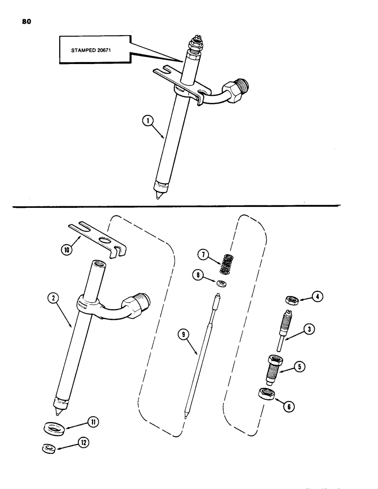 Схема запчастей Case IH 1835 - (080) - FUEL INJECTOR NOZZLE, 188 DIESEL ENGINE (03) - FUEL SYSTEM