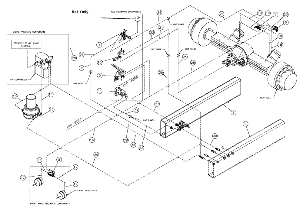 Схема запчастей Case IH 4375 - (07-001) - PNEUMATIC ASSEMBLY Pneumatics