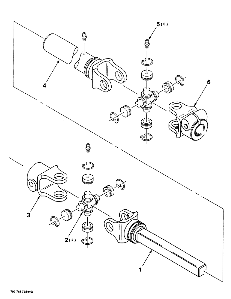 Схема запчастей Case IH SC414 - (2-28) - U-JOINT ASSEMBLY, UPPER, 14 FOOT, 700715723 U-JOINT ASSEMBLY COMPLETE (09) - CHASSIS