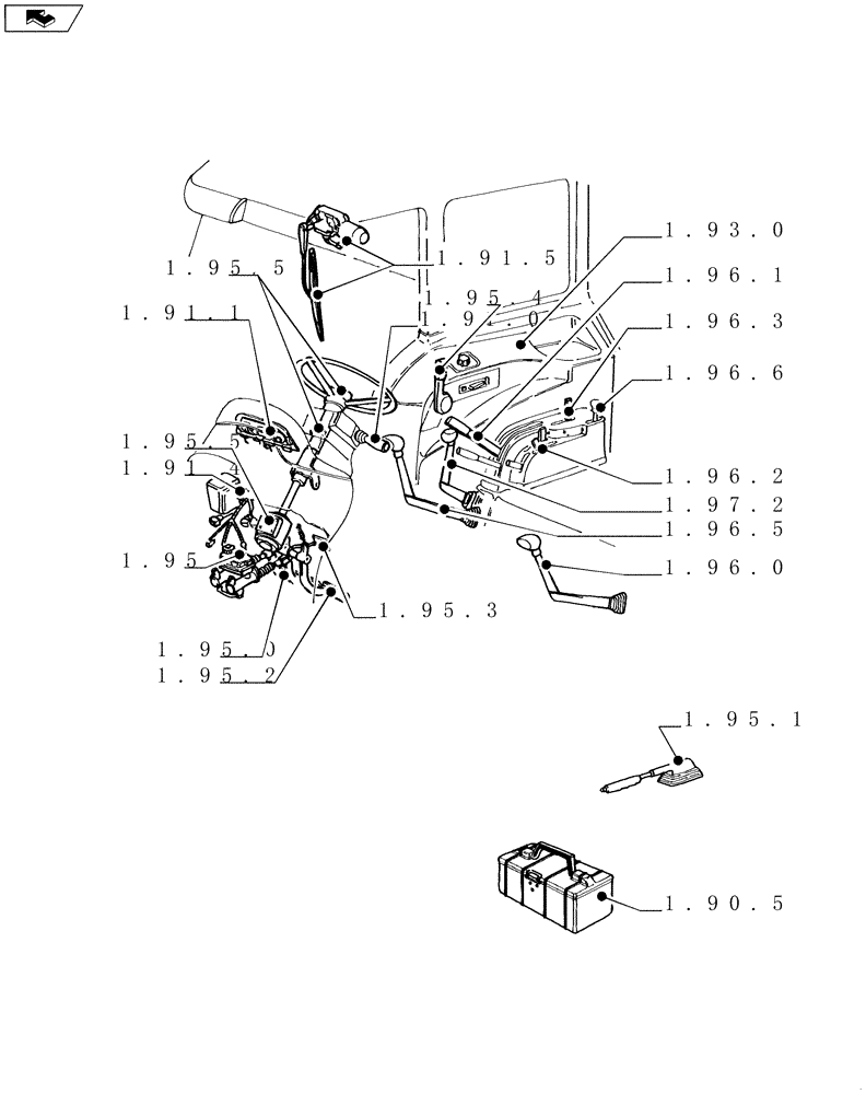 Схема запчастей Case IH FARMALL 95U - (SEC. 10[01]) - OPERATORS PLATFORM / CAB (00) - GENERAL