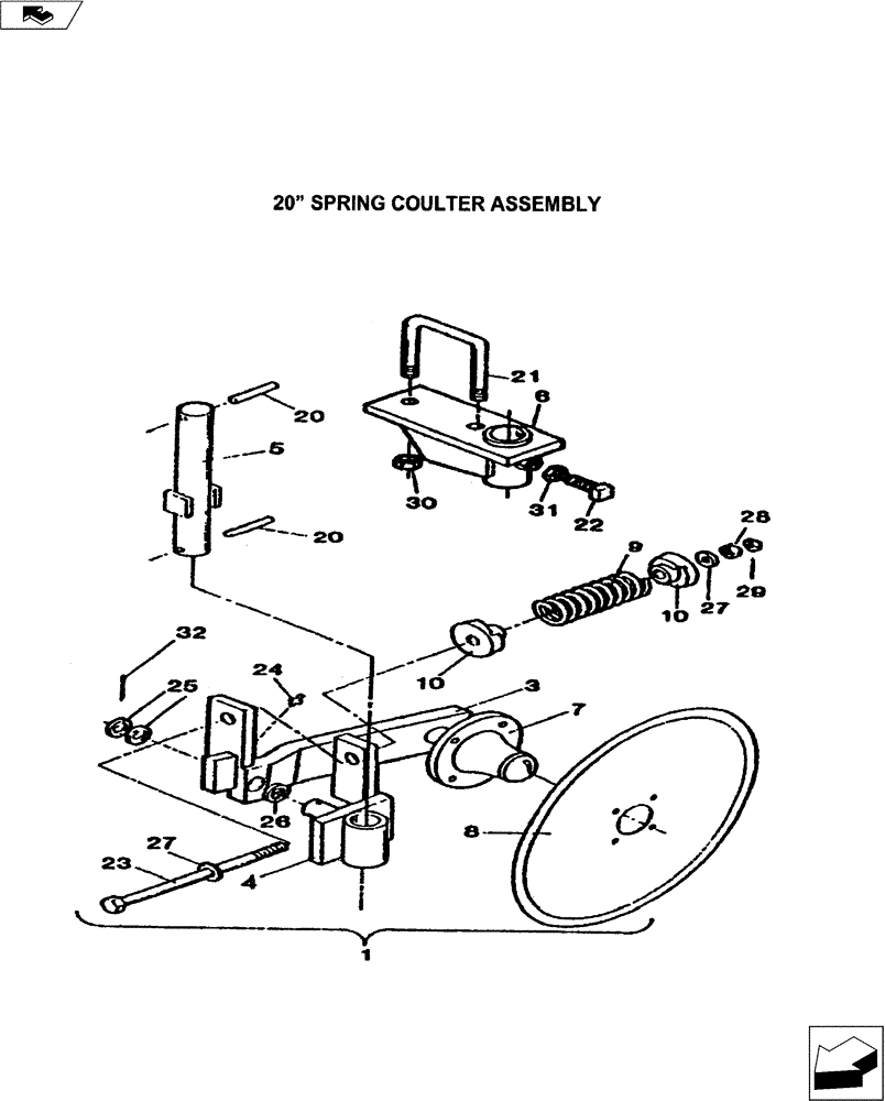 Схема запчастей Case IH 1000 - (75.200.03) - 20" SPRING COULTER ASSEMBLY (75) - SOIL PREPARATION