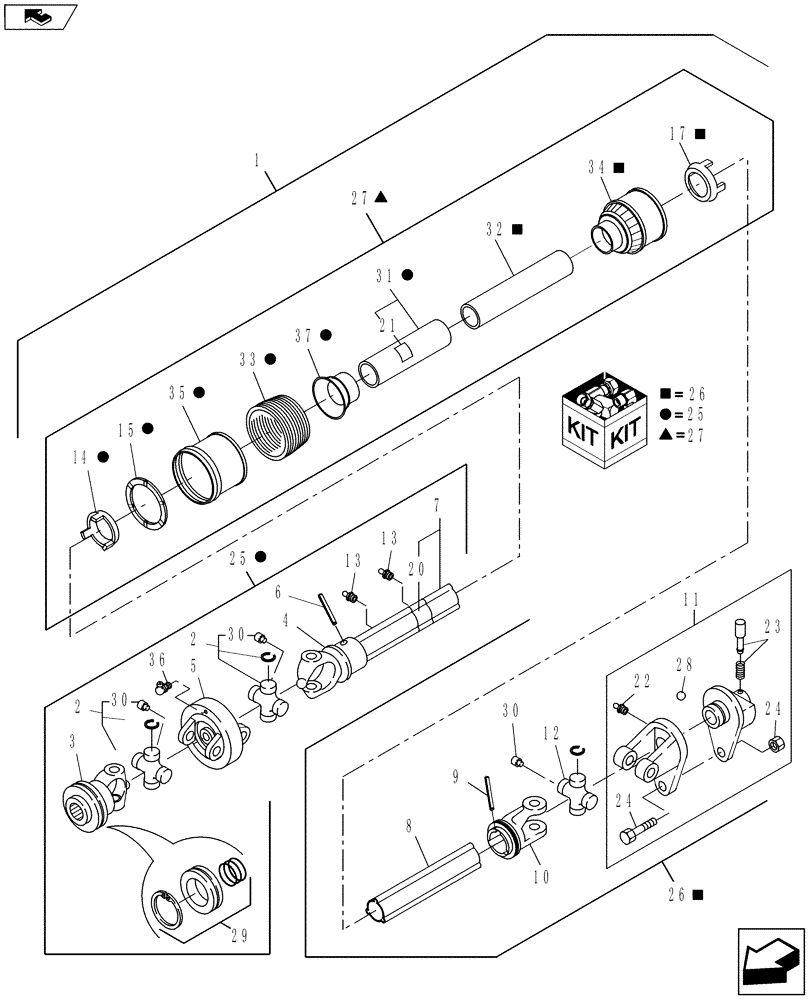 Схема запчастей Case IH RB455A - (31.201.01[01]) - POWER TAKE OFF, 540 RPM, SHEAR BOLT (31) - IMPLEMENT POWER TAKE OFF