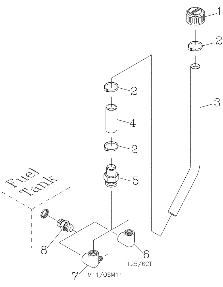 Схема запчастей Case IH 7700 - (C01[07]) - FUEL TANK BREATHER Engine & Engine Attachments