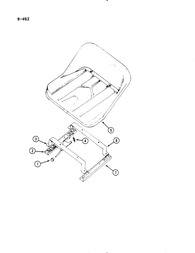 Схема запчастей Case IH 485 - (9-452) - SEAT, NONSUSPENSION, LOW PROFILE TRACTORS (09) - CHASSIS/ATTACHMENTS