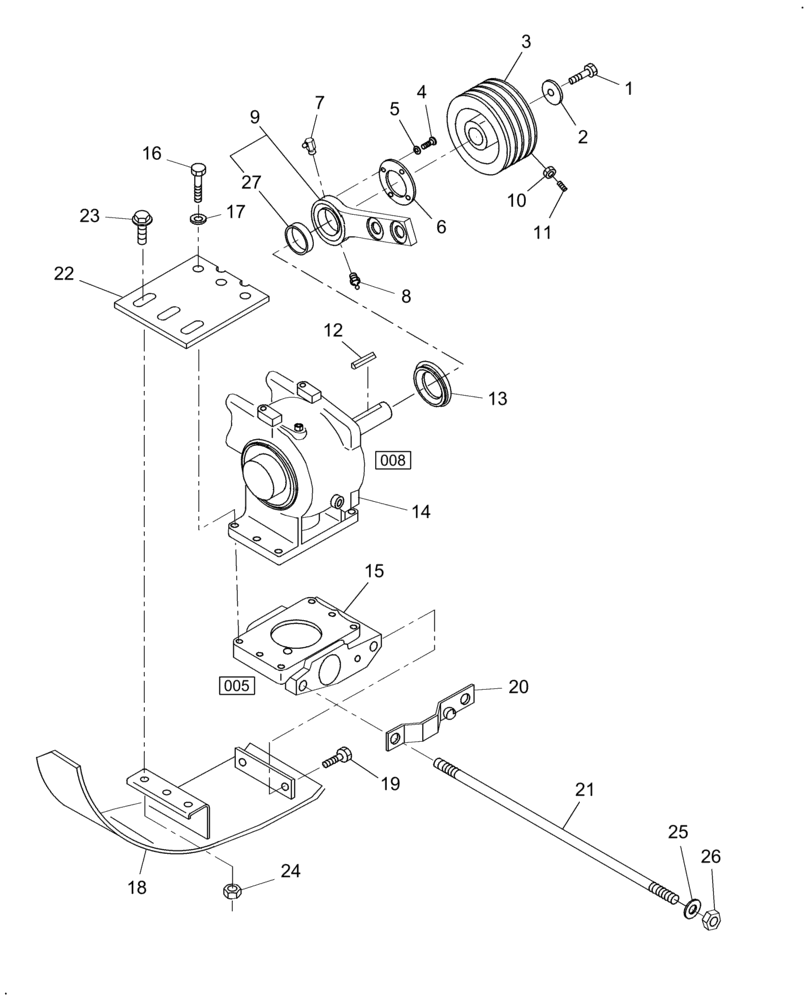 Схема запчастей Case IH MD92 - (007) - SKID SHOE, MODULE & GEARBOX MOUNT (58) - ATTACHMENTS/HEADERS