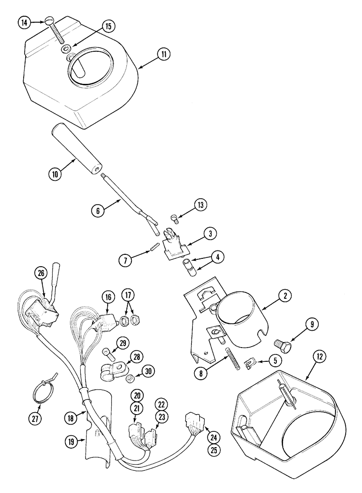 Схема запчастей Case IH 5120 - (6-054) - TRANSMISSION, FORWARD/REVERSE SHUTTLE CONTROLS, UP TO JJF1017717) (06) - POWER TRAIN