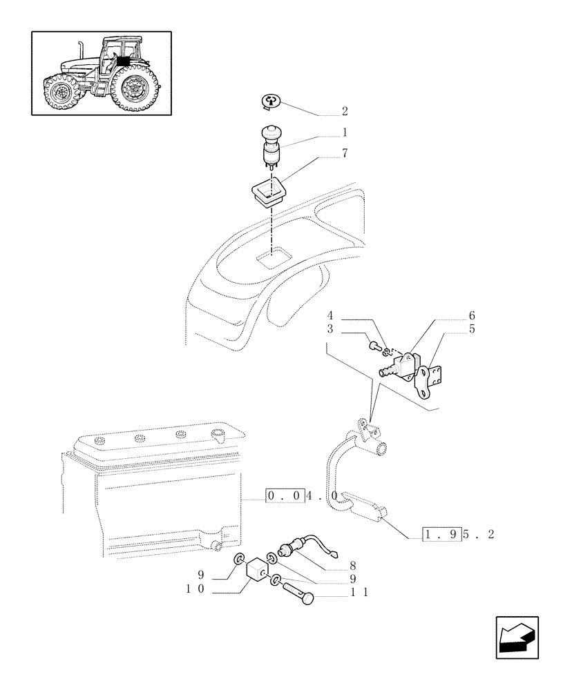 Схема запчастей Case IH JX70U - (1.75.0) - ELECTRIC CONTROLS - LIGHT SWITCH (06) - ELECTRICAL SYSTEMS