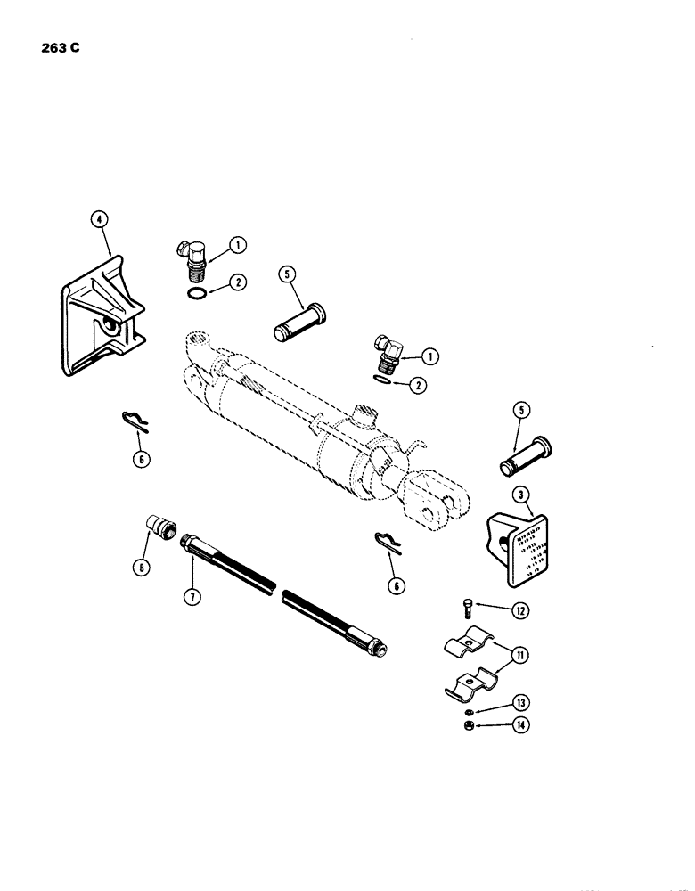 Схема запчастей Case IH 770 - (263C) - HYDRAULIC CYLINDER ATTACHING PARTS (08) - HYDRAULICS