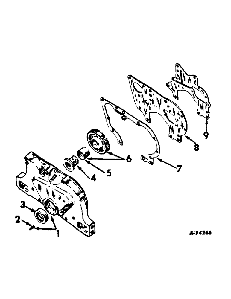 Схема запчастей Case IH C-301 - (E-13) - CRANKCASE FRONT COVER AND IDLER GEAR, ALL MACHINES EXCEPT 453 & 715 COMBINES 