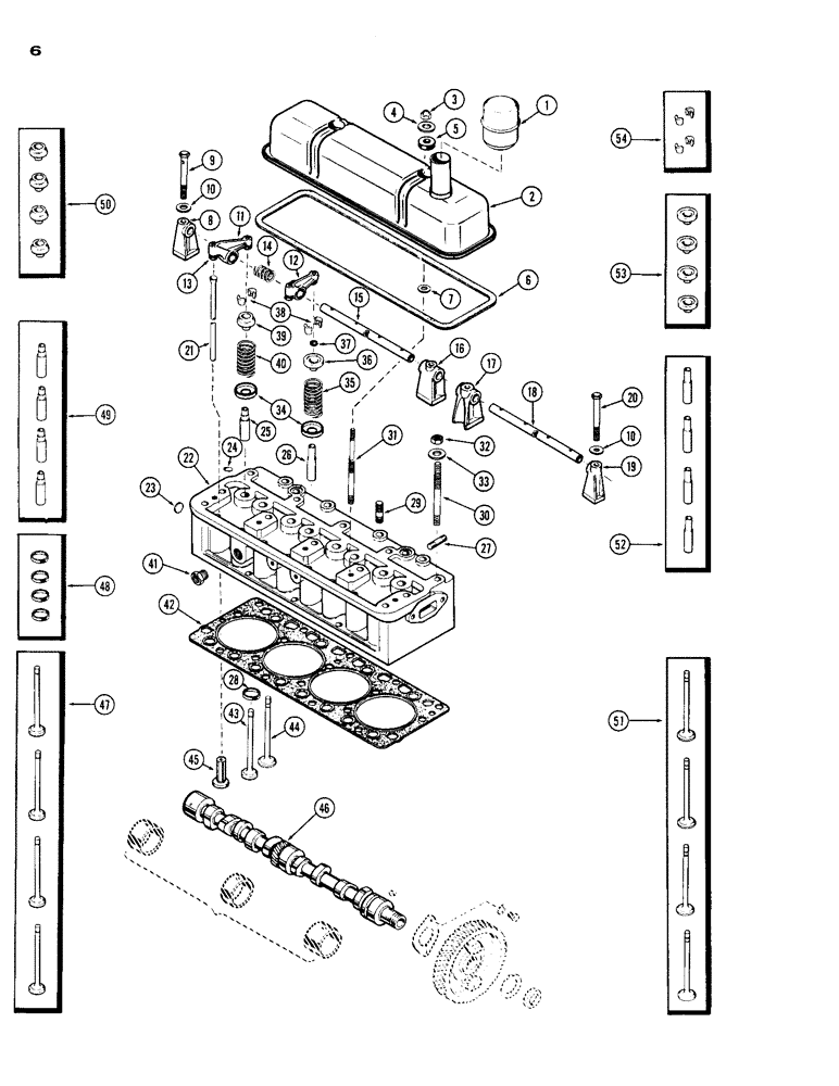 Схема запчастей Case IH 188 - (06) - CYLINDER HEAD ASSEMBLY, SPARK IGNITION ENGINE 