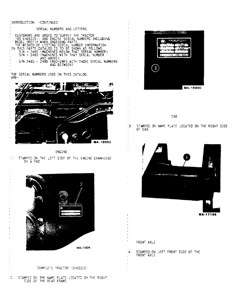 Схема запчастей Case IH 6588 - (00-07) - INTRODUCTION - SERIAL NUMBER LOCATIONS (00) - GENERAL