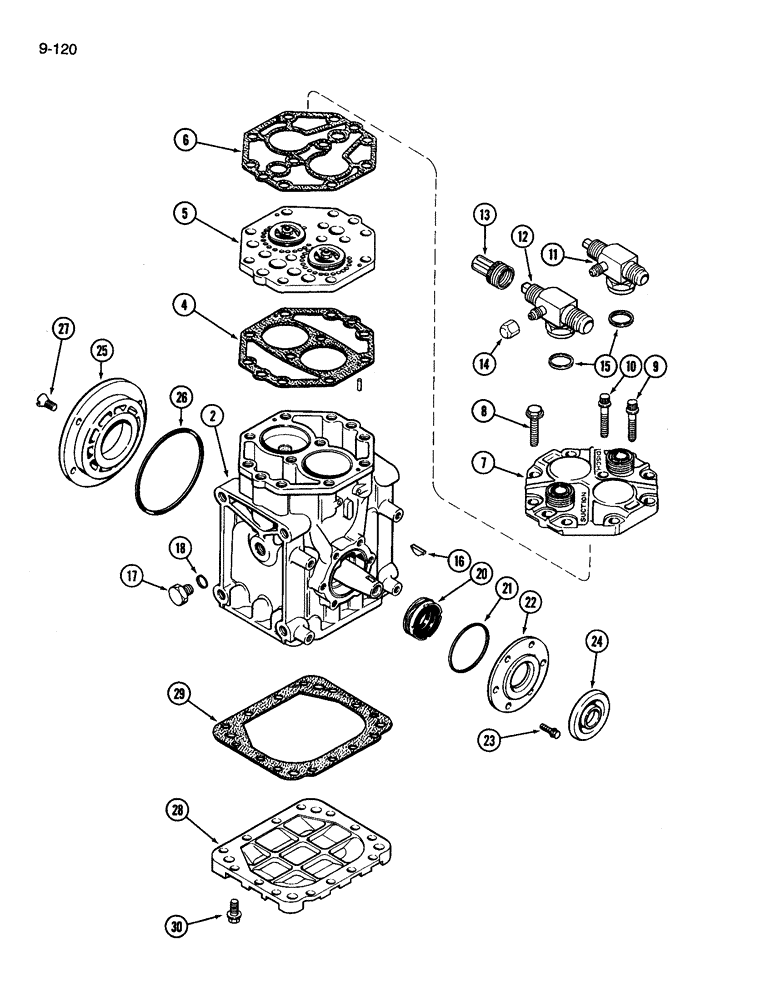 Схема запчастей Case IH 3594 - (9-120) - AIR CONDITIONING, AIR COMPRESSOR (09) - CHASSIS/ATTACHMENTS