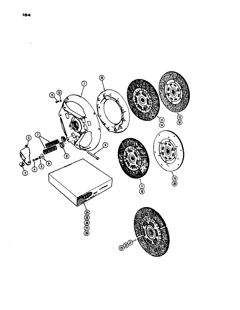 Схема запчастей Case IH 530 - (164) - 11" CLUTCH, PRIOR TO S/N 8262800 (06) - POWER TRAIN