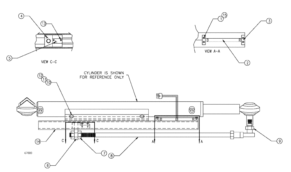 Схема запчастей Case IH 3150 - (07-007) - SWITCH MOUNTING-SELF CENTERING (90 BOOM) Cylinders