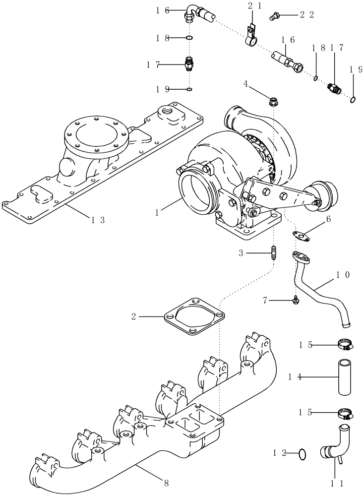 Схема запчастей Case IH MAGNUM 255 - (02-13) - TURBOCHARGER SYSTEM (02) - ENGINE