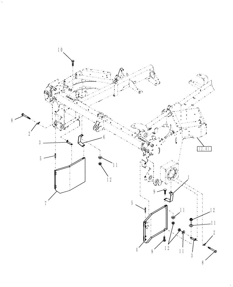 Схема запчастей Case IH WD1903 - (08.04) - SHIELDING, WINDROW, DRAPER OPTION (08) - SHEET METAL