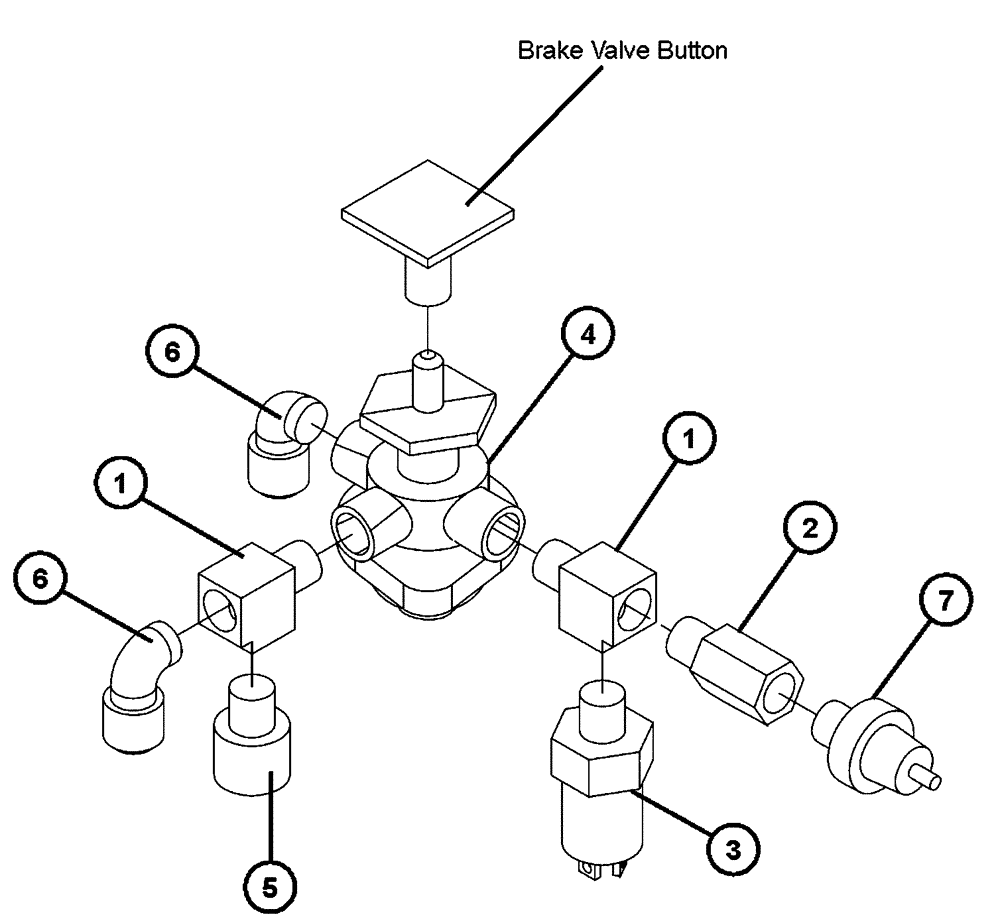 Схема запчастей Case IH FLX4300 - (07-008) - PARKING BRAKE VALVE GROUP Pneumatics
