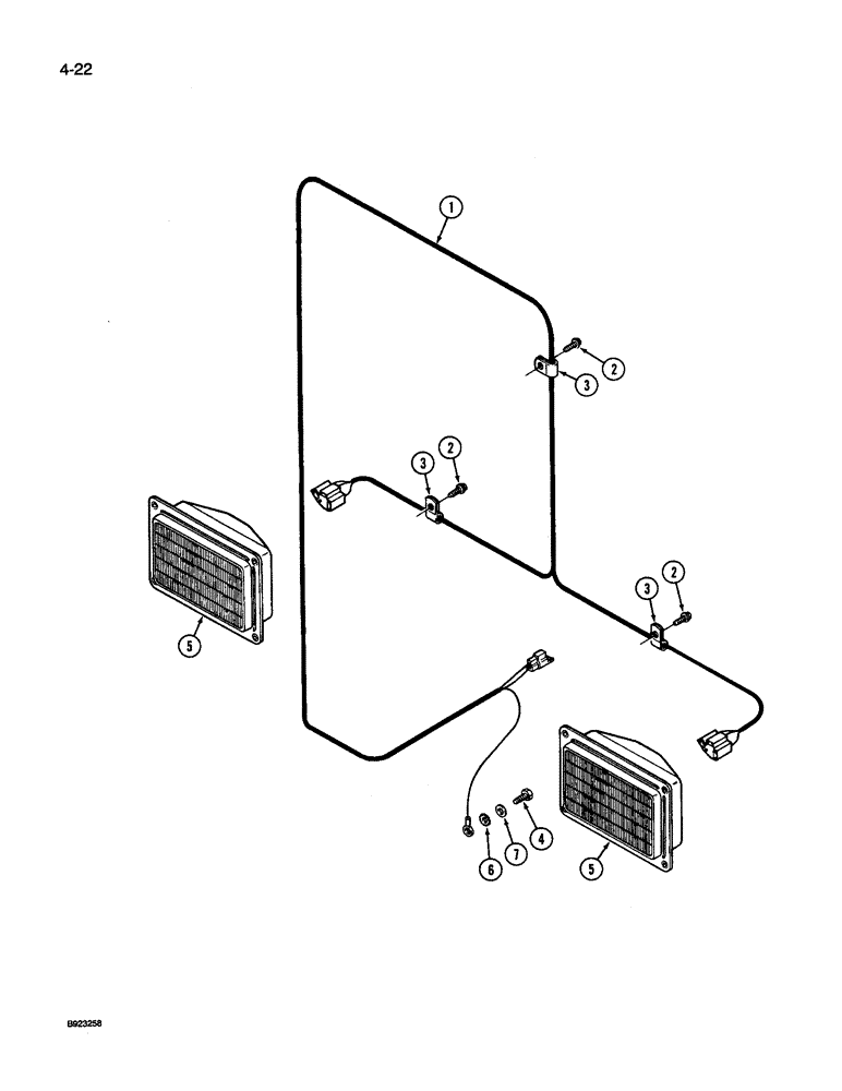 Схема запчастей Case IH 9240 - (4-022) - FRONT HEADLAMP HARNESS (04) - ELECTRICAL SYSTEMS