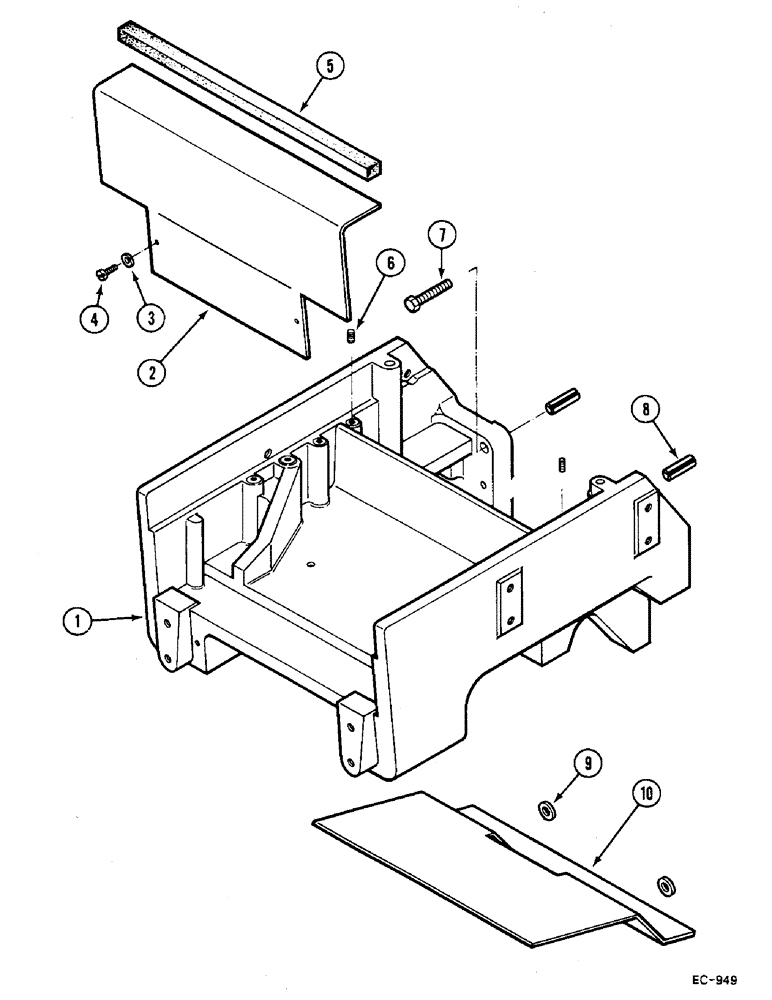 Схема запчастей Case IH 685 - (9-658) - FRONT BOLSTER - CAST (09) - CHASSIS/ATTACHMENTS