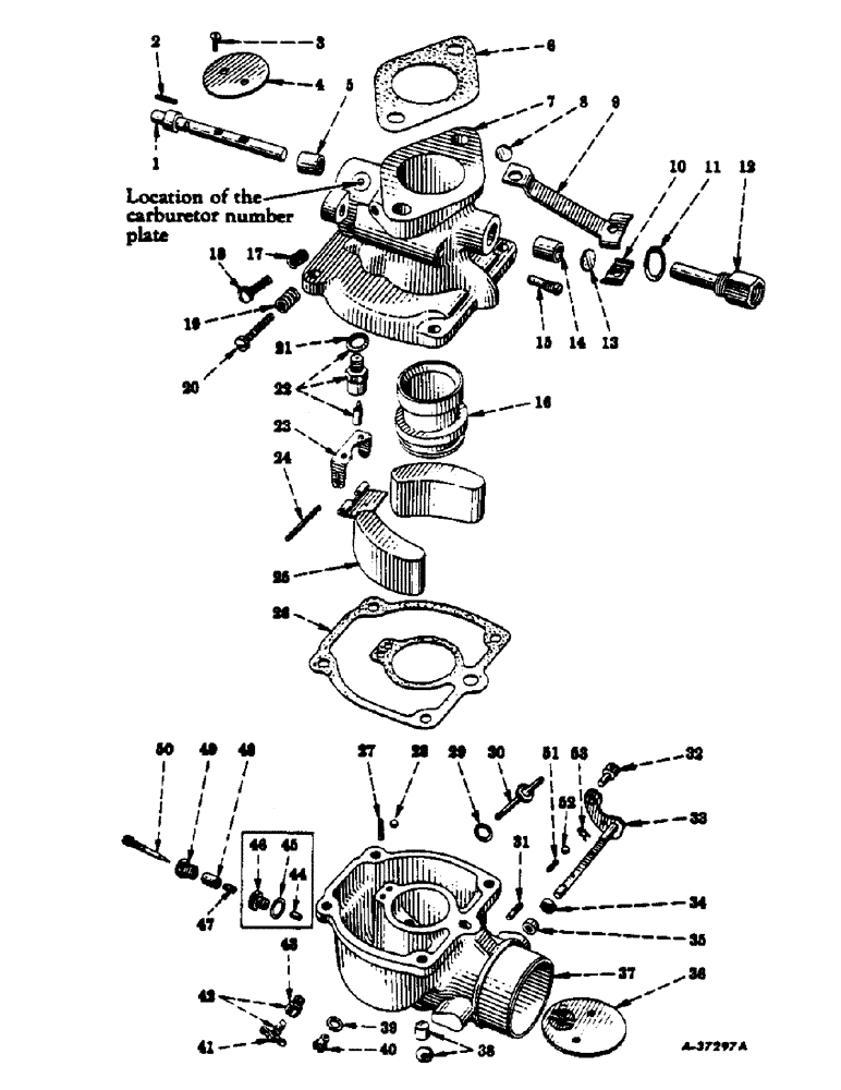 Схема запчастей Case IH 350 - (046) - CARBURETED ENGINE, CARBURETOR, GASOLINE, DISTILATE, OR KEROSENE (01) - ENGINE