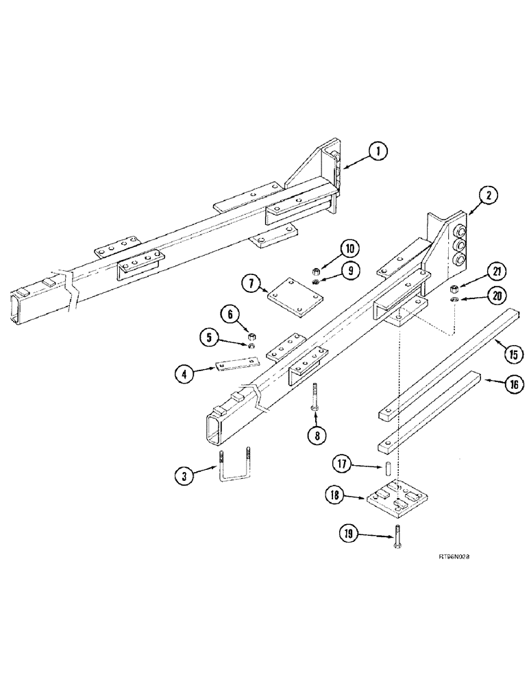 Схема запчастей Case IH 5800 - (9-84) - FLOATING HITCH, HITCH BEAMS (09) - CHASSIS/ATTACHMENTS