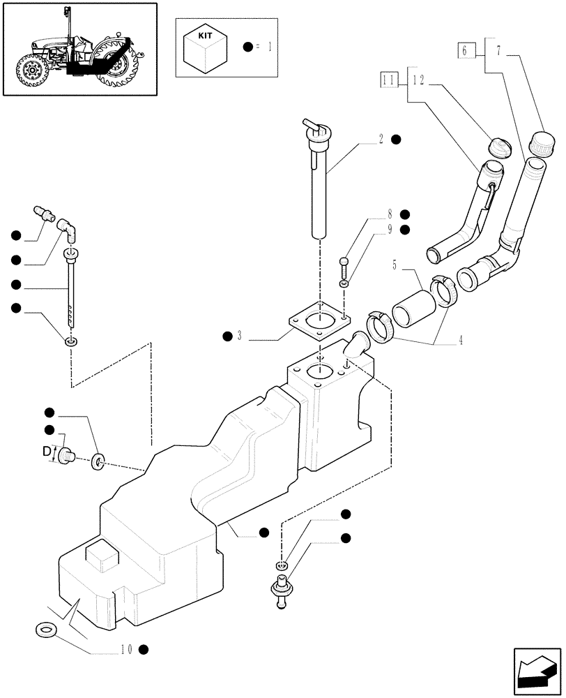 Схема запчастей Case IH JX1075C - (1.14.0/02[01A]) - (VAR.132/1) FUEL TANK GUARD (JAPAN) - D5540 (02) - ENGINE EQUIPMENT