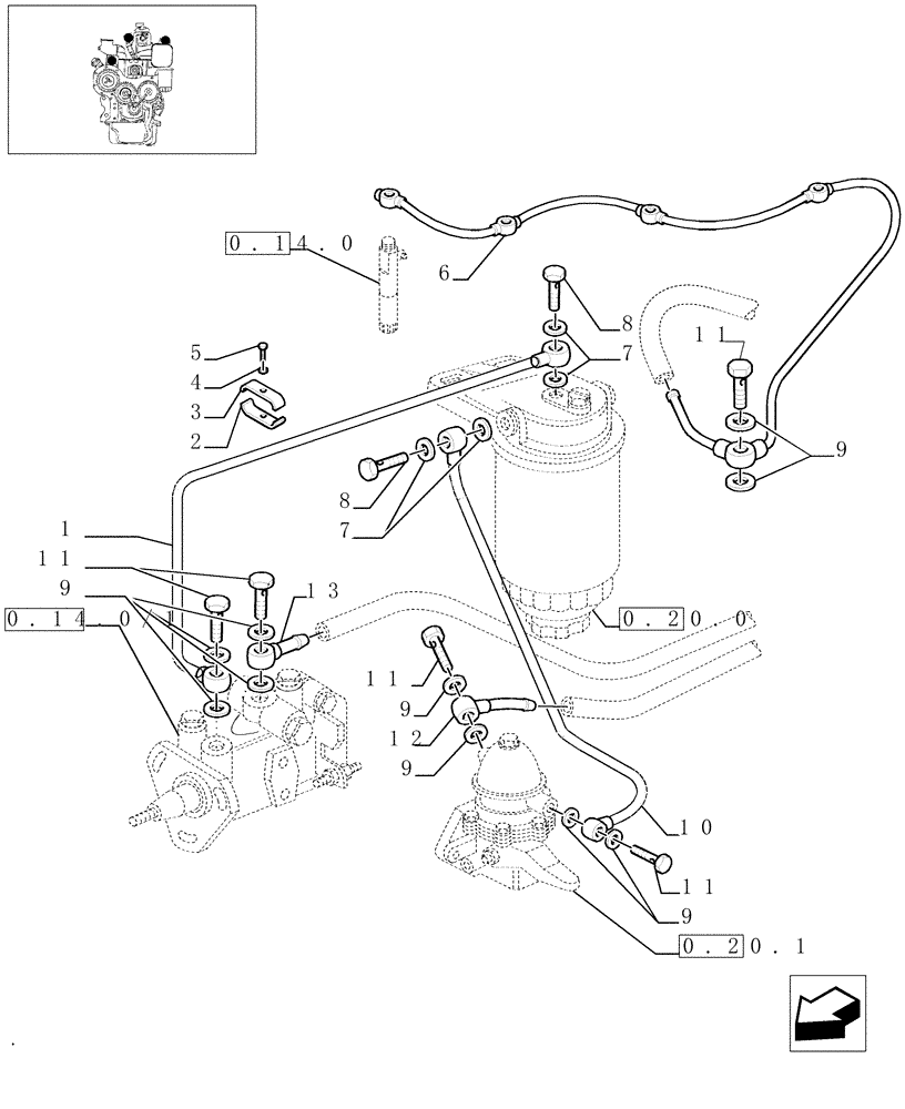 Схема запчастей Case IH 8045.05.406 - (0.20.3) - FUEL LINES (98465744) 
