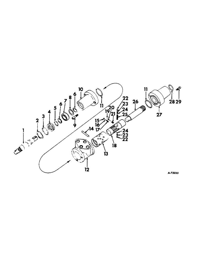 Схема запчастей Case IH 504 - (180) - STEERING MECHANISM, POWER STEERING UNIT, FARMALL TRACTORS WITH ADJUSTABLE WIDE TREAD FRONT AXLE Steering Mechanism