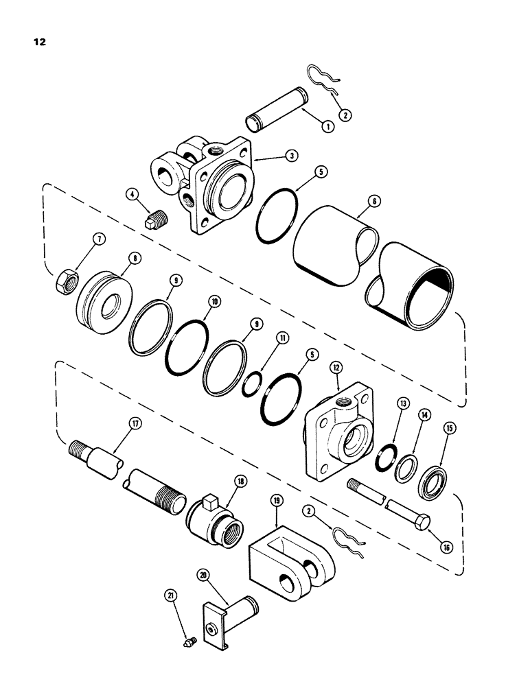 Схема запчастей Case IH K23B - (12) - CYLINDER 4 X 8 INCH (101.6 X 203.2 MM) 