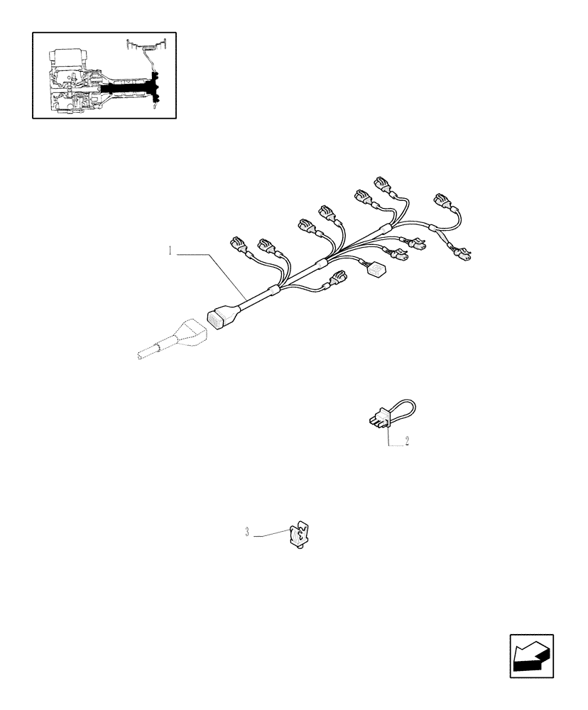 Схема запчастей Case IH JX1070C - (1.75.4/01) - (VAR.445) RICE VERSION FOR POWER SHUTTLE & HI-LO - AUXILIARY CABLES (06) - ELECTRICAL SYSTEMS