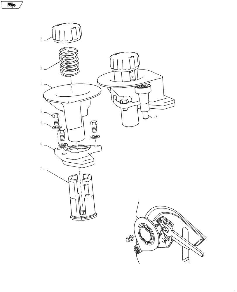 Схема запчастей Case IH L790 - (39.105.04) - LOCKING KIT, LEFT HAND (39) - FRAMES AND BALLASTING