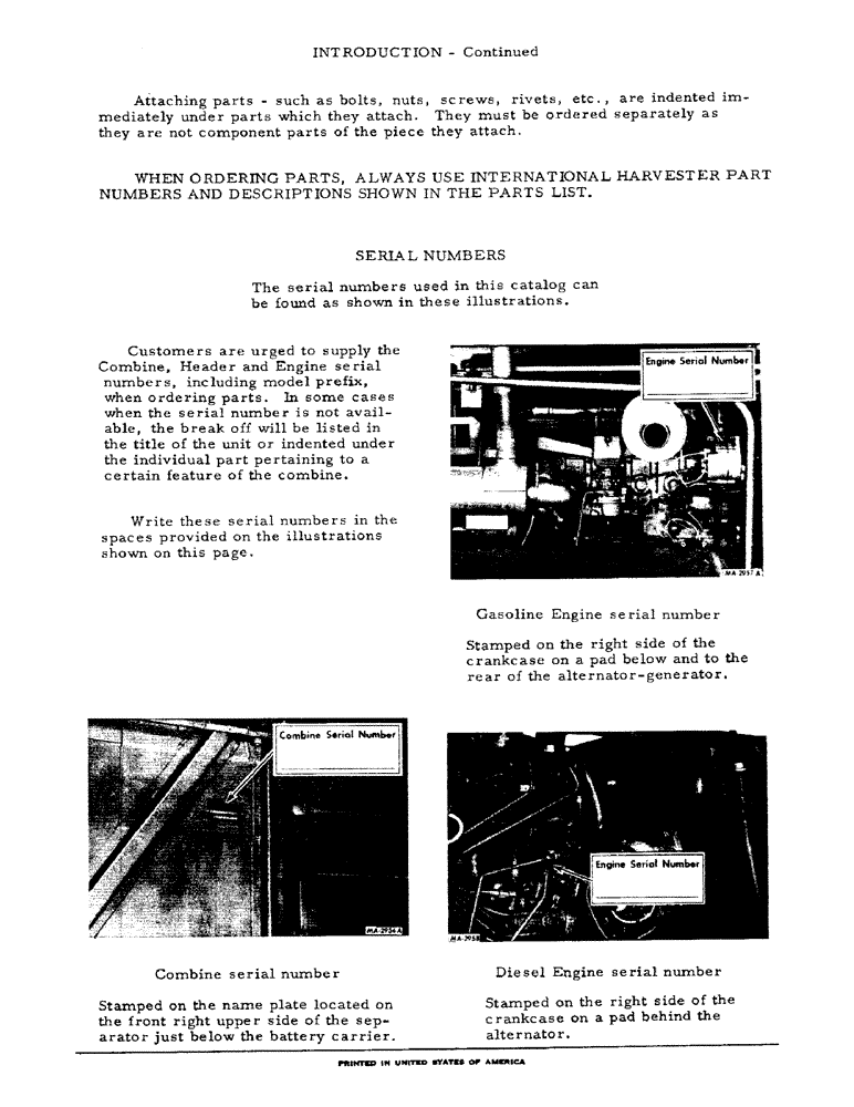 Схема запчастей Case IH 715 - (00-11) - INTRODUCTION - SERIAL NUMBER LOCATIONS (00) - GENERAL