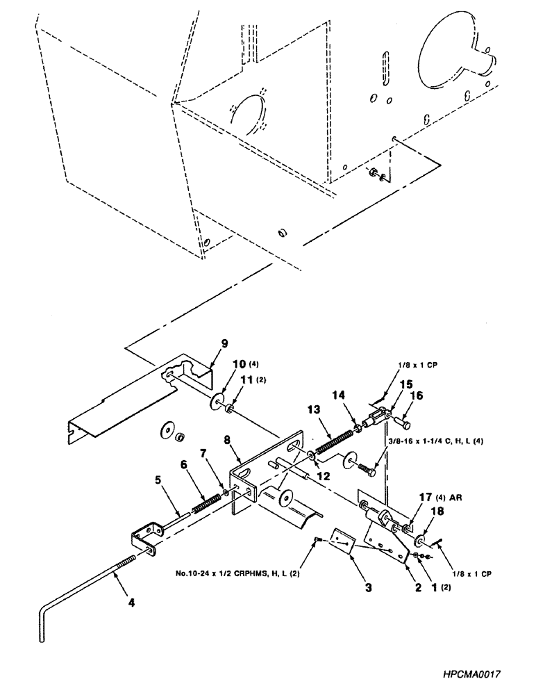 Схема запчастей Case IH 8450 - (036) - TWINE CUTOFF ASSEMBLY (14) - BALE CHAMBER