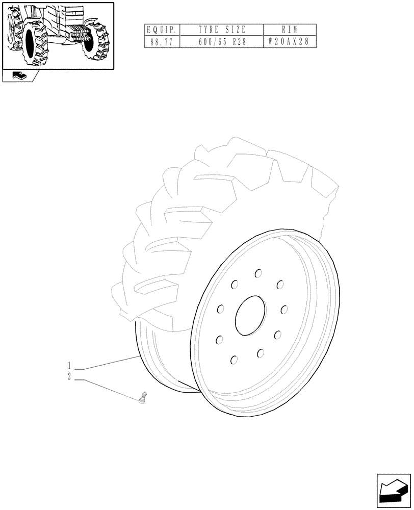 Схема запчастей Case IH PUMA 210 - (82.00[10]) - FRONT WHEELS (11) - WHEELS/TRACKS