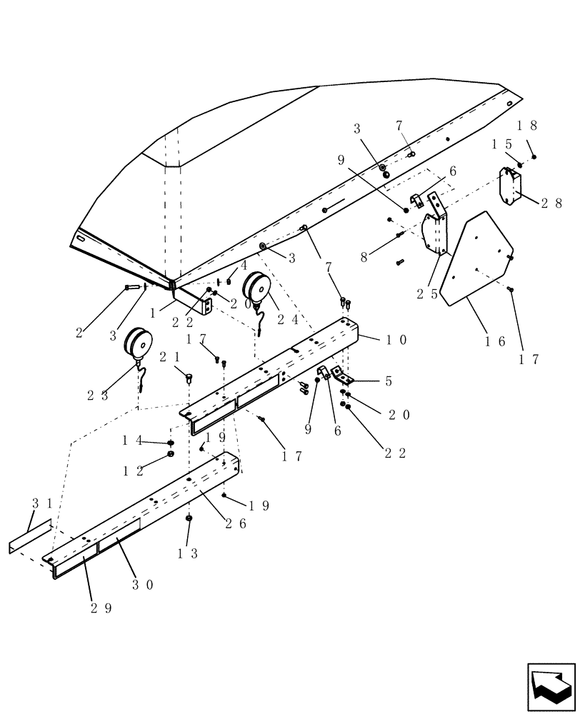 Схема запчастей Case IH 3380 - (55.404.01) - TRANSPORT LIGHTING (55) - ELECTRICAL SYSTEMS
