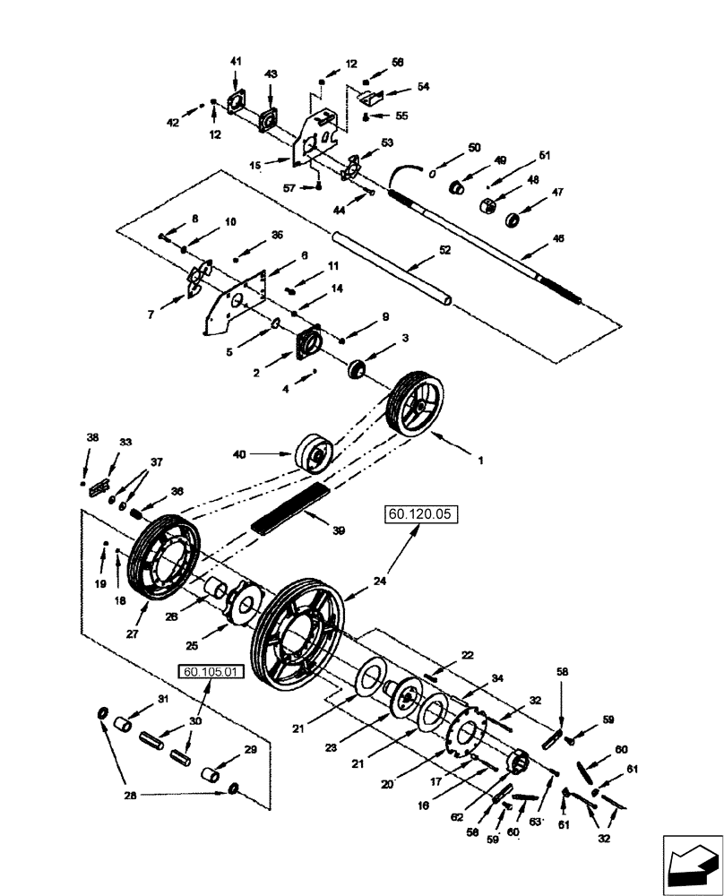 Схема запчастей Case IH 2588 - (60.130.01) - FEEDER - JACKSHAFT DRIVE (60) - PRODUCT FEEDING