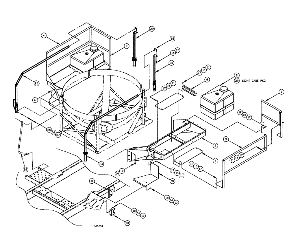 Схема запчастей Case IH SPX3185 - (09-014) - LIQUID PLUMBING - RINSE TANK & DECK ASSEMBLY Liquid Plumbing