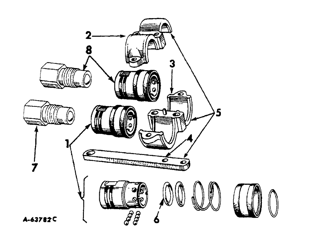 Схема запчастей Case IH 210 - (N-11) - BREAK-AWAY COUPLING, TRACTORS WITH 1/2 IN. PIPE THREAD HYDRAULIC OUTLETS 