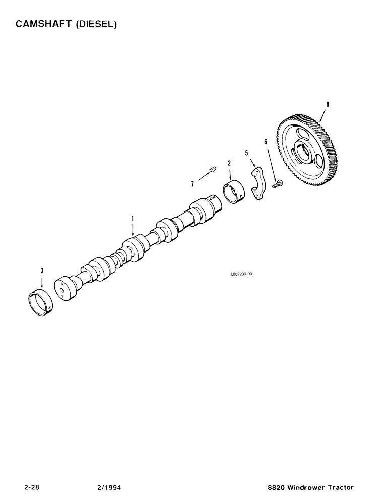 Схема запчастей Case IH 8820 - (2-28) - CAMSHAFT, DIESEL (02) - ENGINE
