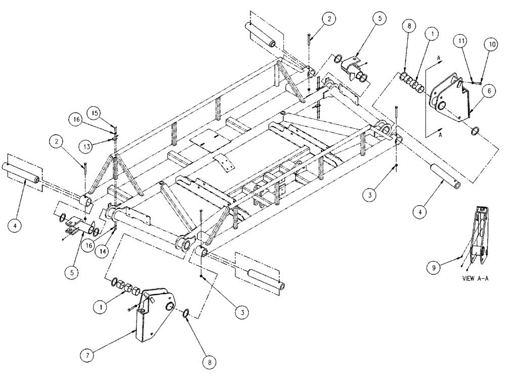 Схема запчастей Case IH SPX4260 - (08-001) - MAST PIVOT ASSEMBLY (09) - BOOMS