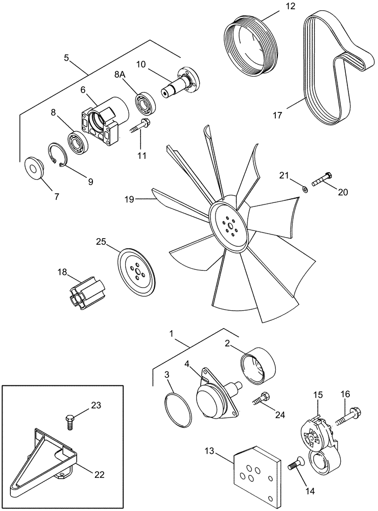 Схема запчастей Case IH 2388 - (02-02) - WATER PUMP SYSTEM (01) - ENGINE
