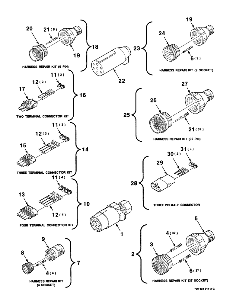 Схема запчастей Case IH 8590 - (04-12) - ELECTRICAL HARNESS SERVICE PARTS (06) - ELECTRICAL