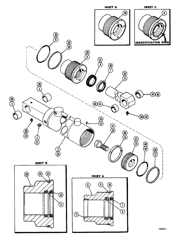 Схема запчастей Case IH 1530 - (132) - LIFT CYLINDER USED ON MODELS WITH SELF LEVELING FEATURE, USED BEFORE TRACTOR SERIAL NO. 9818251 (09) - CHASSIS/ATTACHMENTS