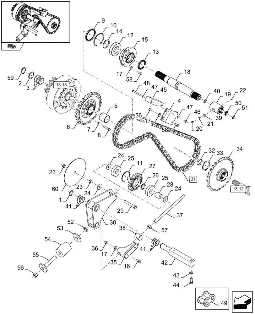 Схема запчастей Case IH LB333P - (13.11[01]) - PACKER DRIVE (13) - FEEDER