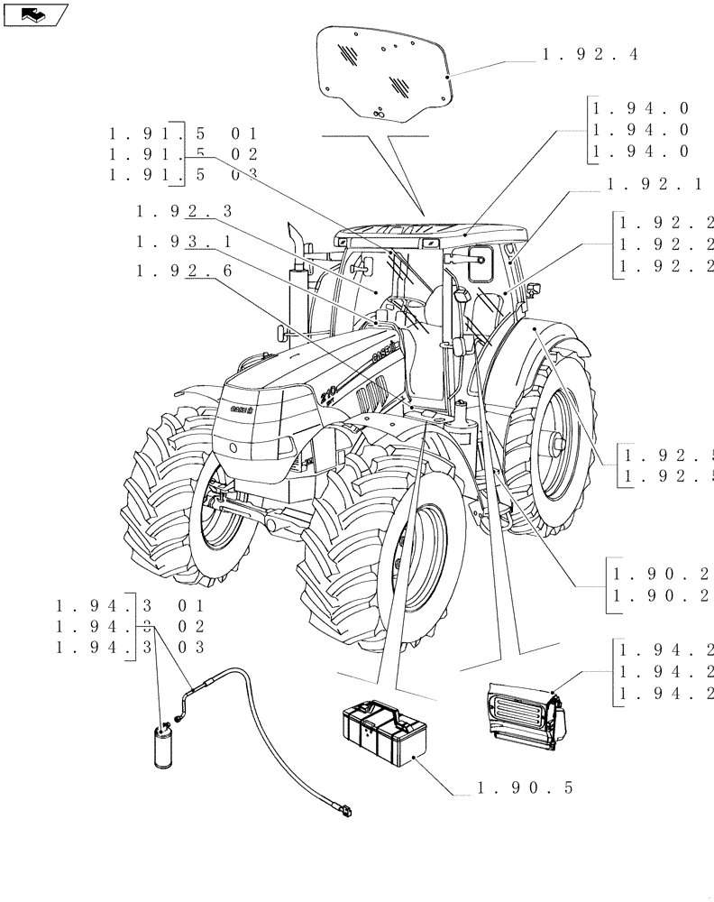 Схема запчастей Case IH PUMA 165 - (SEC. 10[02]) - OPERATORS PLATFORM / CAB (00) - GENERAL